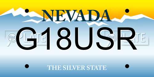 G18USR Nevada License Plate