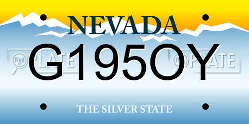 G195OY Nevada License Plate