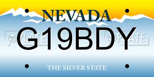 G19BDY Nevada License Plate