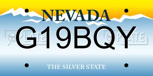 G19BQY Nevada License Plate