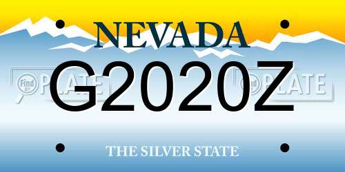G2020Z Nevada License Plate