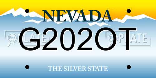 G202OT Nevada License Plate