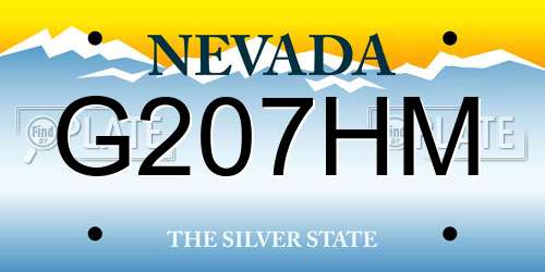 G207HM Nevada License Plate