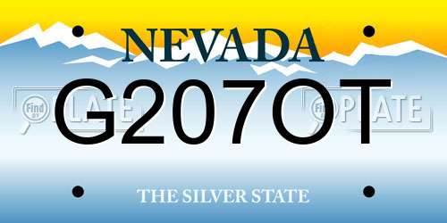 G207OT Nevada License Plate
