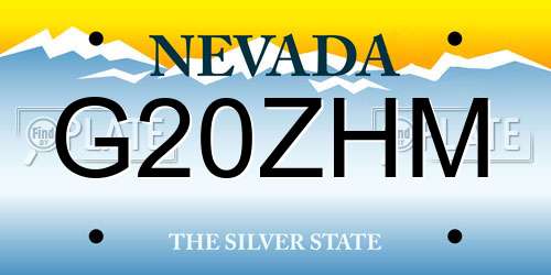 G20ZHM Nevada License Plate