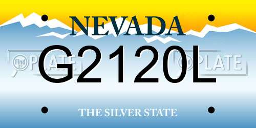 G2120L Nevada License Plate