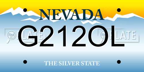 G212OL Nevada License Plate