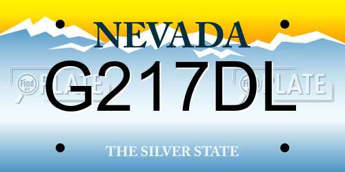 G217DL Nevada License Plate