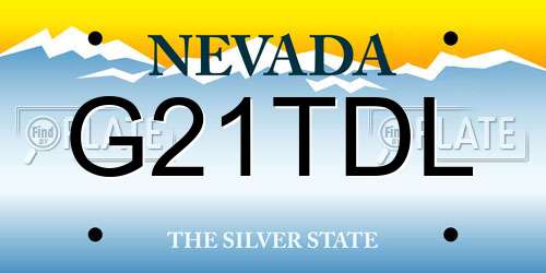 G21TDL Nevada License Plate