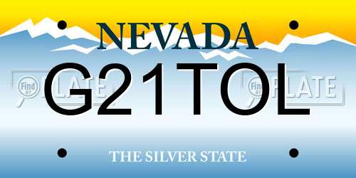 G21TOL Nevada License Plate