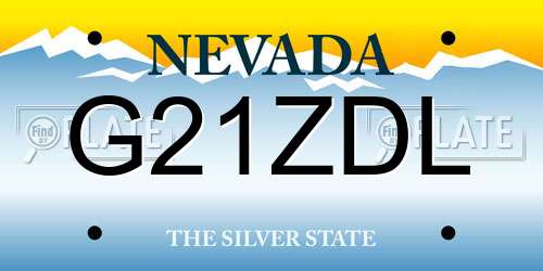 G21ZDL Nevada License Plate