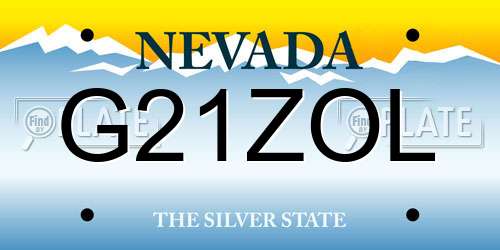 G21ZOL Nevada License Plate