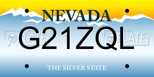 G21ZQL Nevada License Plate