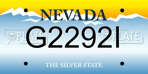 G2292I Nevada License Plate
