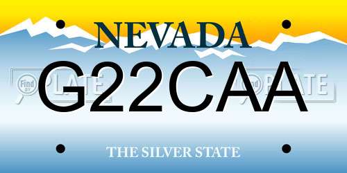 G22CAA Nevada License Plate