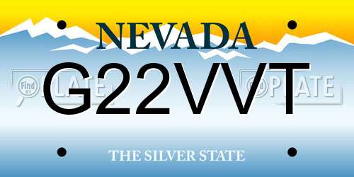 G22VVT Nevada License Plate