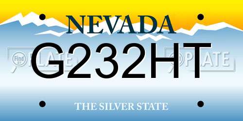 G232HT Nevada License Plate