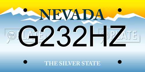 G232HZ Nevada License Plate