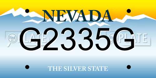 G2335G Nevada License Plate