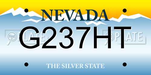 G237HT Nevada License Plate