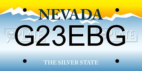 G23EBG Nevada License Plate