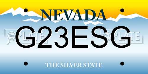 G23ESG Nevada License Plate