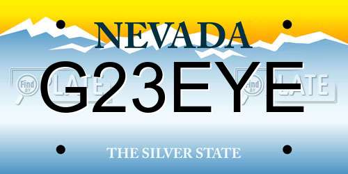 G23EYE Nevada License Plate