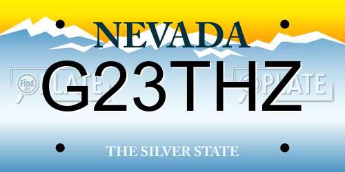 G23THZ Nevada License Plate