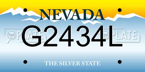 G2434L Nevada License Plate