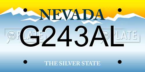 G243AL Nevada License Plate