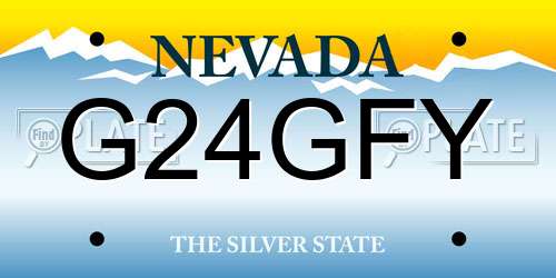 G24GFY Nevada License Plate