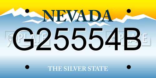 G25554B Nevada License Plate