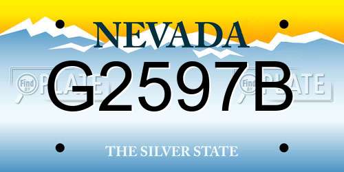 G2597B Nevada License Plate