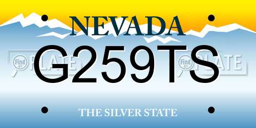 G259TS Nevada License Plate