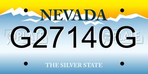 G27140G Nevada License Plate