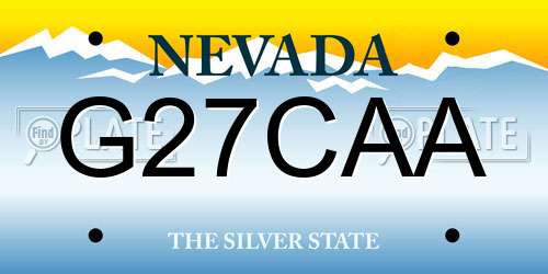 G27CAA Nevada License Plate
