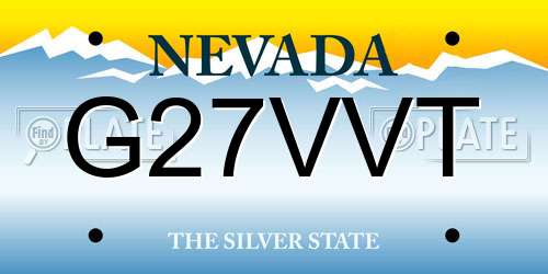 G27VVT Nevada License Plate