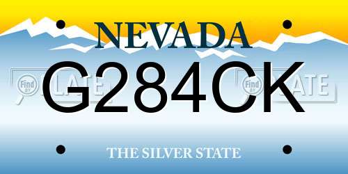 G284CK Nevada License Plate