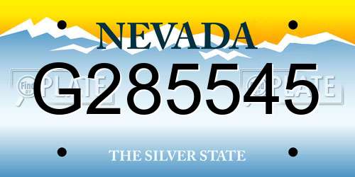 G285545 Nevada License Plate