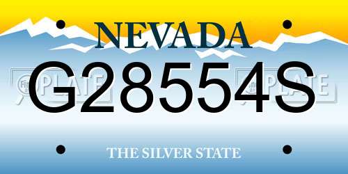 G28554S Nevada License Plate