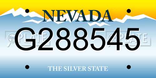 G288545 Nevada License Plate