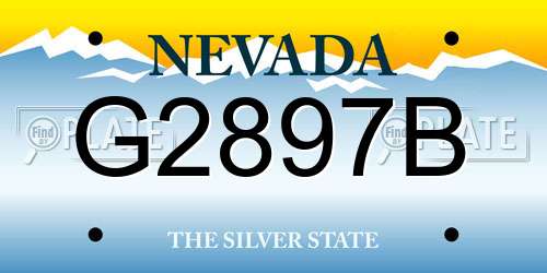 G2897B Nevada License Plate
