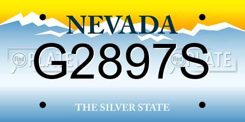 G2897S Nevada License Plate