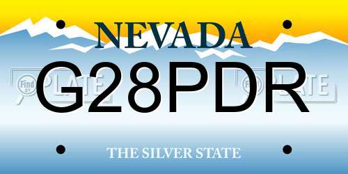 G28PDR Nevada License Plate