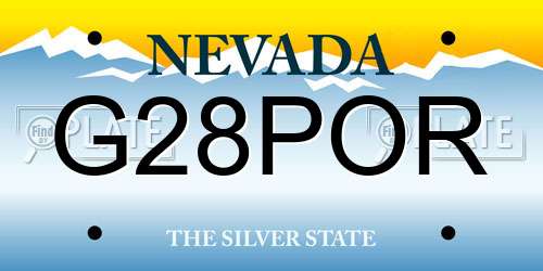 G28POR Nevada License Plate