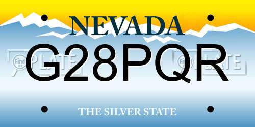 G28PQR Nevada License Plate