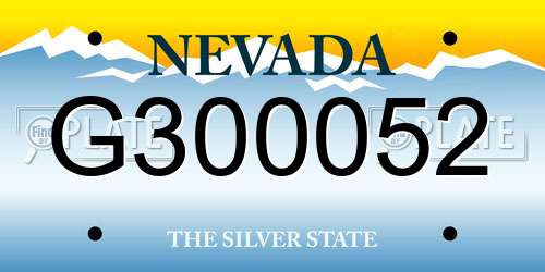 G300052 Nevada License Plate