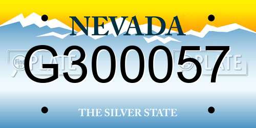 G300057 Nevada License Plate