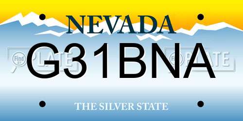 G31BNA Nevada License Plate