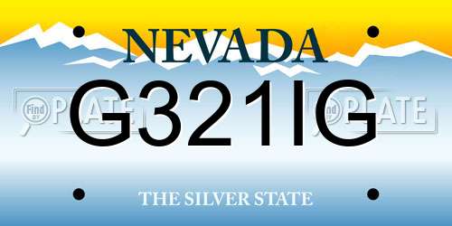 G321IG Nevada License Plate